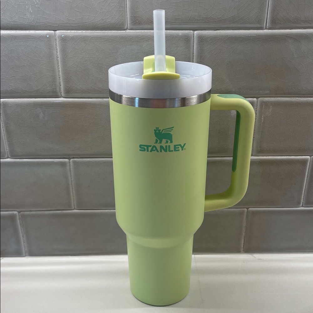 40 oz Stanley Lime Green Travel Mug with Handle